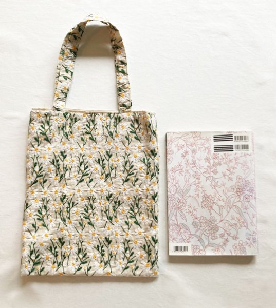 画像11: トートバッグマーガレット刺繍  (11)