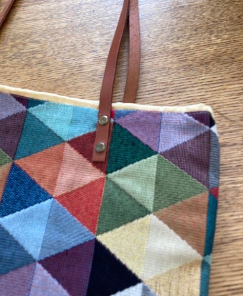 画像2: トートバッグ 幾何学三角ゴブラン (2)